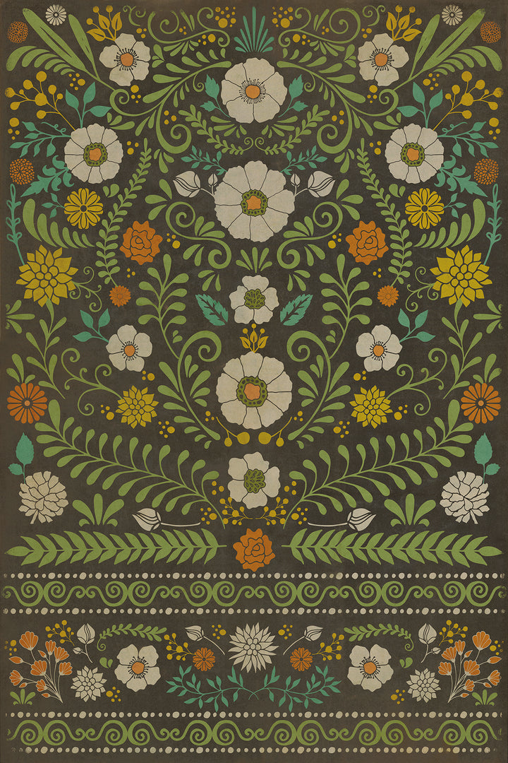Vintage Vinyl Floorcloth Rug (Pattern 36 The Arranger of Disorder)
