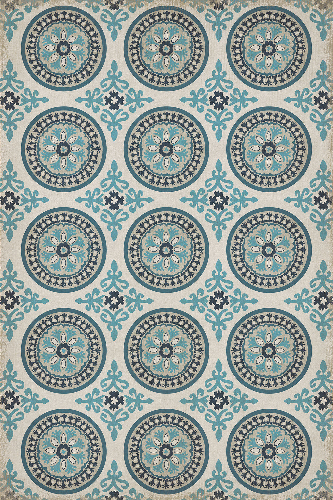 Vintage Vinyl Floorcloth Rug (Pattern 43 Epiphany)