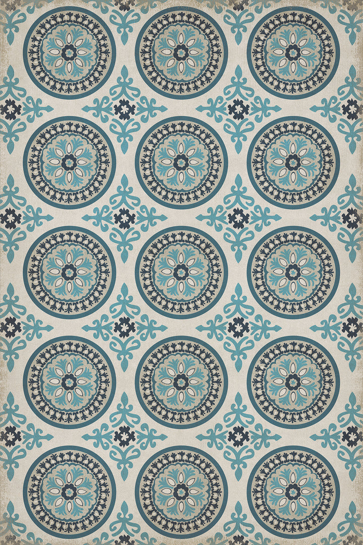 Vintage Vinyl Floorcloth Rug (Pattern 43 Epiphany)
