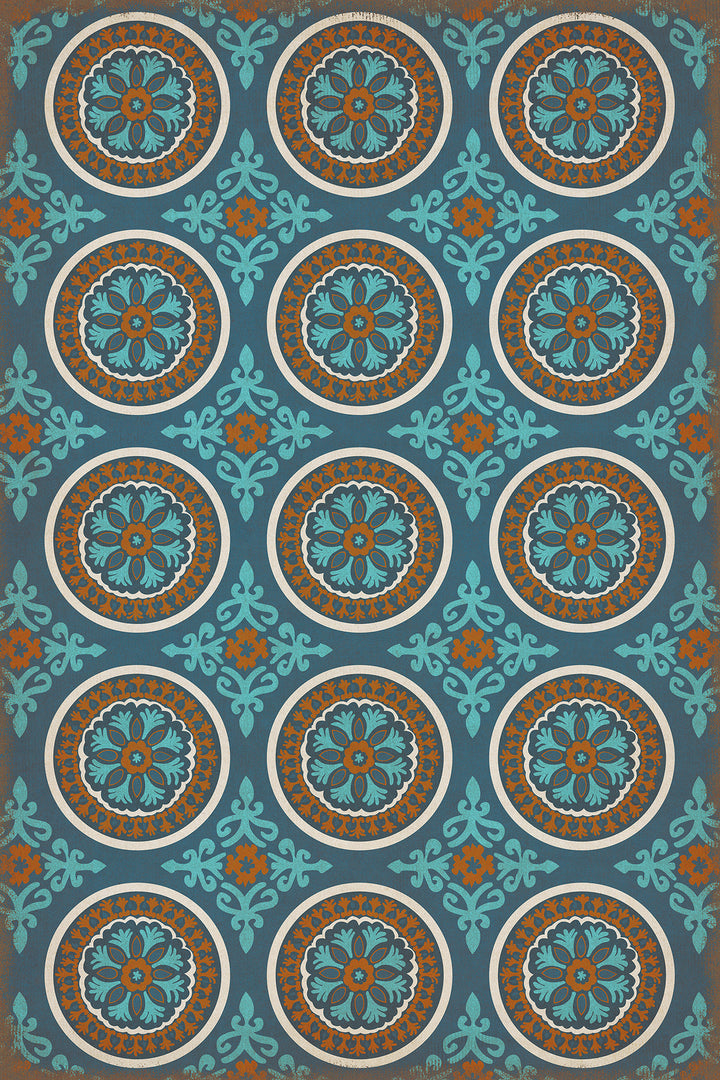 Vintage Vinyl Floorcloth Rug (Pattern 43 Samadi)