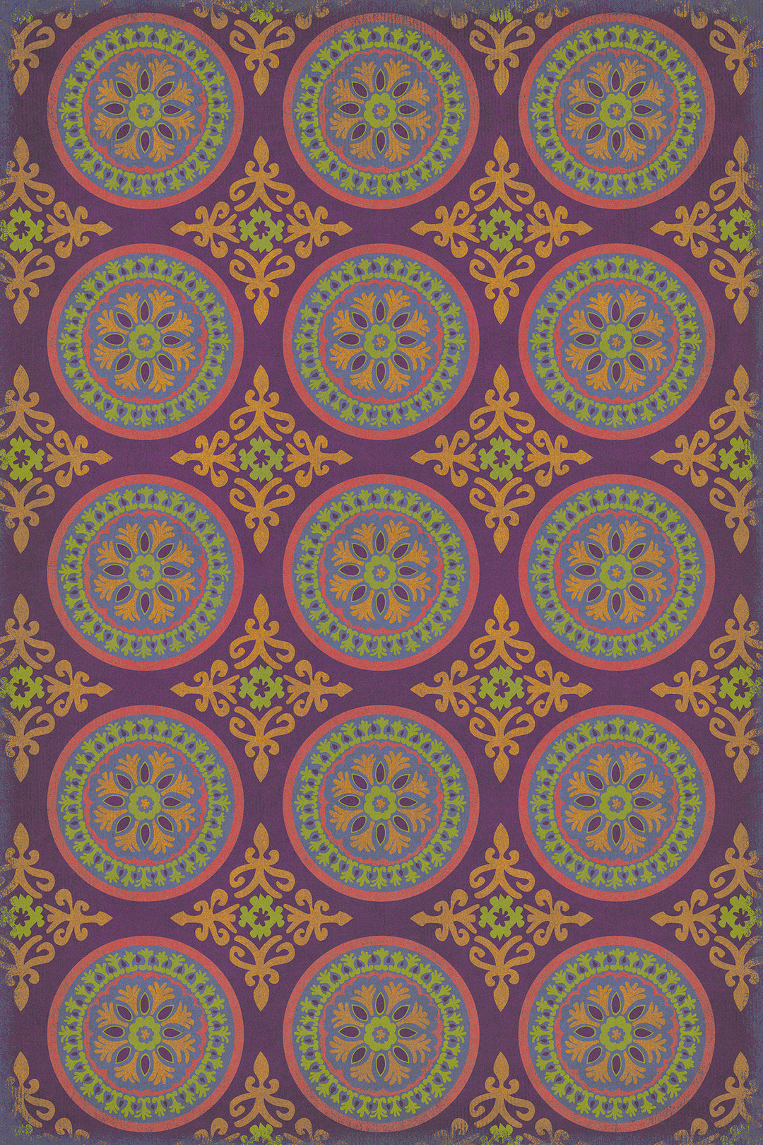 Vintage Vinyl Floorcloth Rug (Pattern 43 Samsara)
