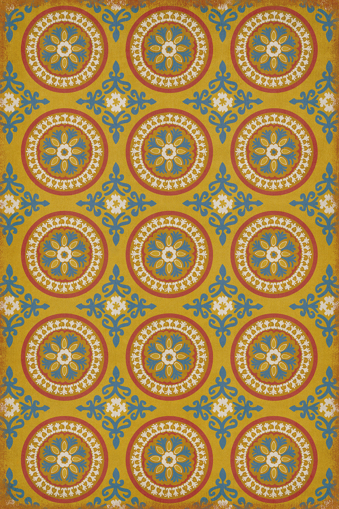 Vintage Vinyl Floorcloth Rug (Pattern 43 Sublime)