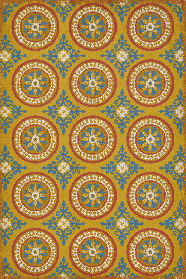 Vintage Vinyl Floorcloth Rug (Pattern 43 Sublime)