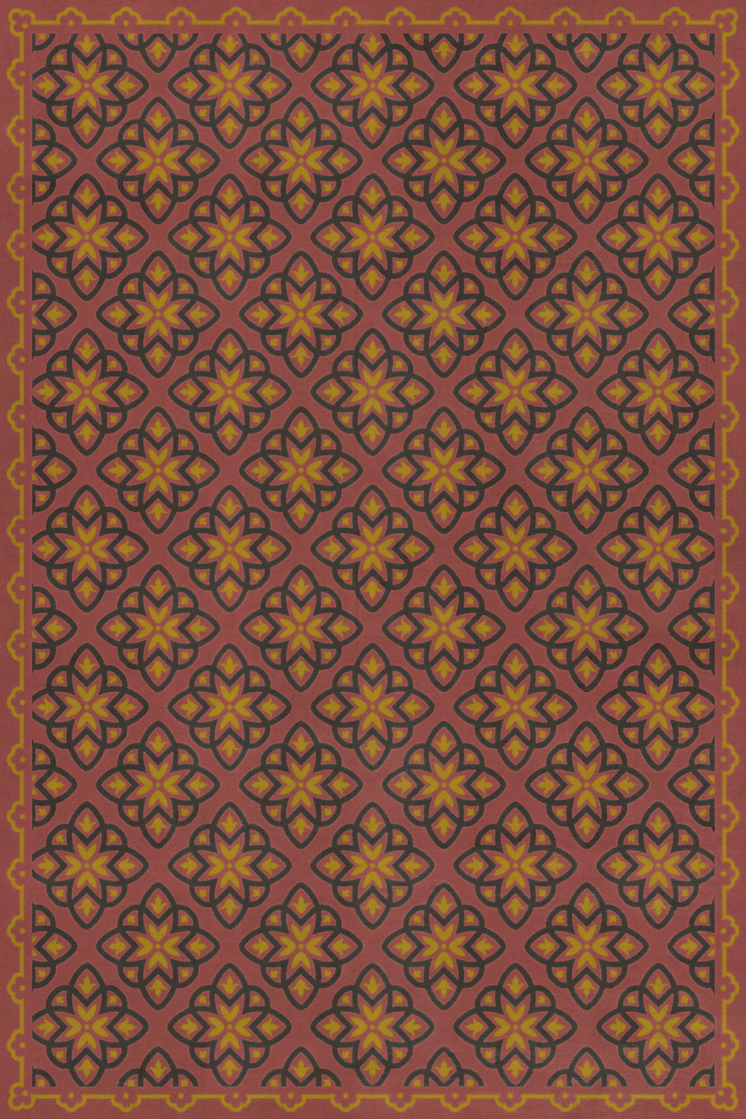 Vintage Vinyl Floorcloth Rug (Pattern 45 Rubellus)
