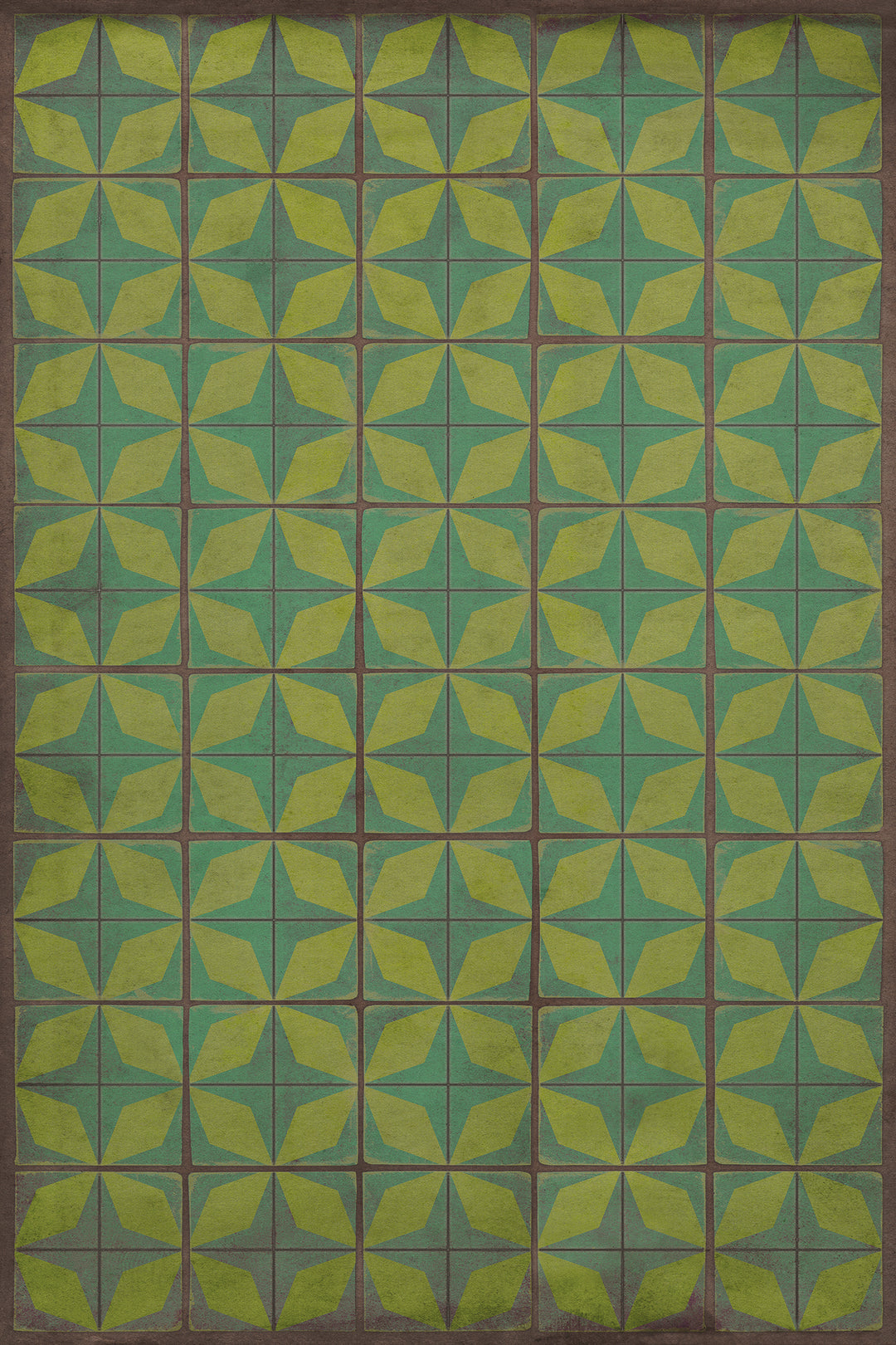 Vintage Vinyl Floorcloth Rug (Pattern 54 All Systems Go) - Hudson & Vine
