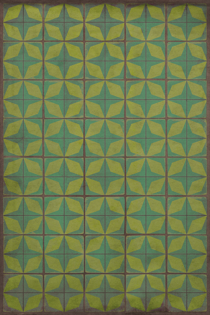 Vintage Vinyl Floorcloth Rug (Pattern 54 All Systems Go) - Hudson & Vine