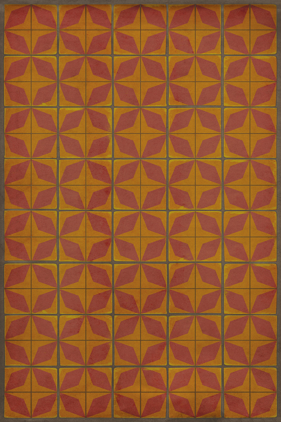 Vintage Vinyl Floorcloth Rug (Pattern 54 Mars Rising)