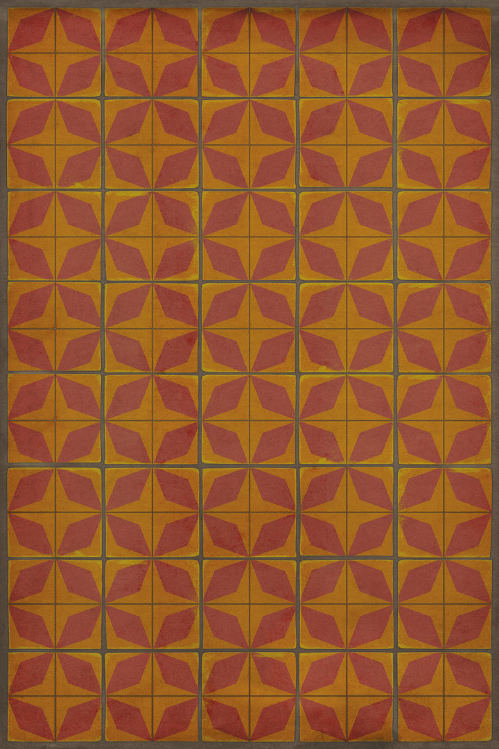Vintage Vinyl Floorcloth Rug (Pattern 54 Mars Rising)