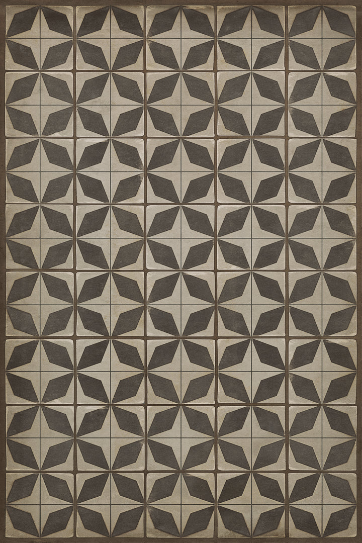 Vintage Vinyl Floorcloth Rug (Pattern 54 Sputnik)