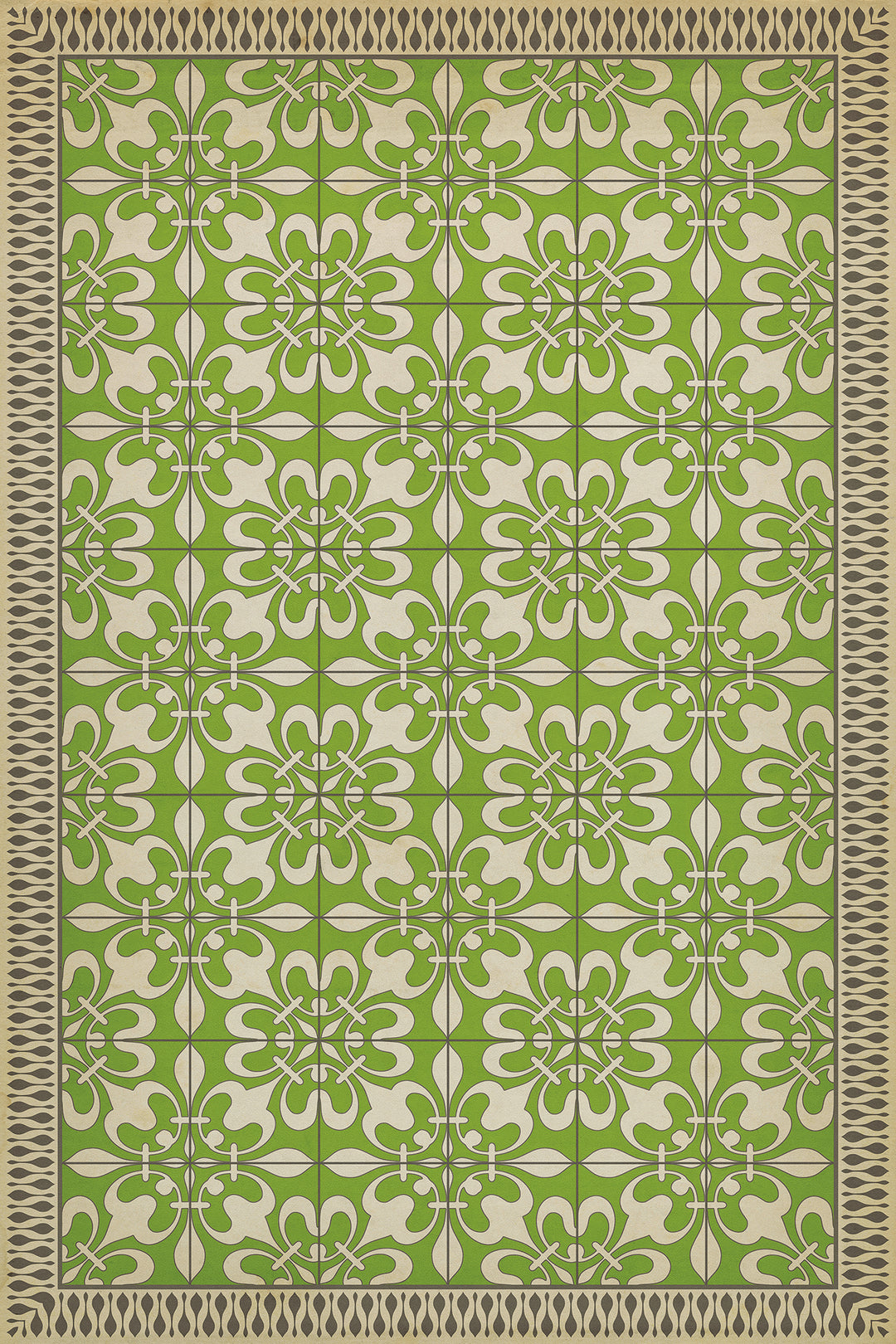 Vintage Vinyl Floorcloth Rug (Pattern 55 Field Day)