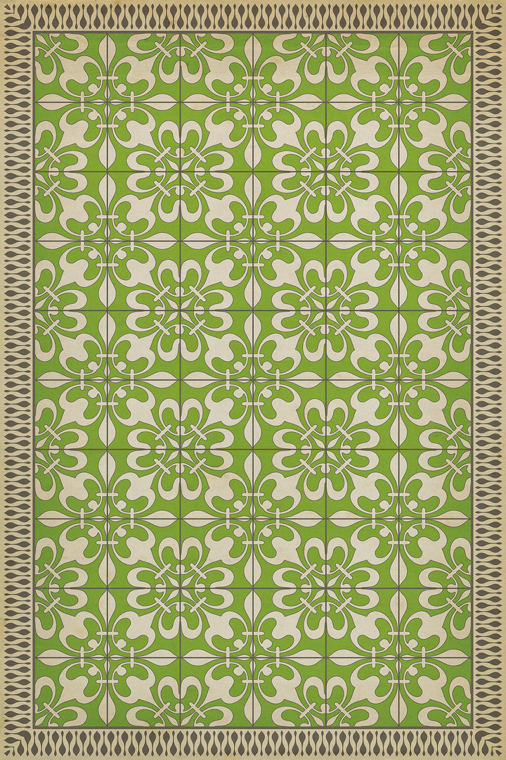 Vintage Vinyl Floorcloth Rug (Pattern 55 Field Day)