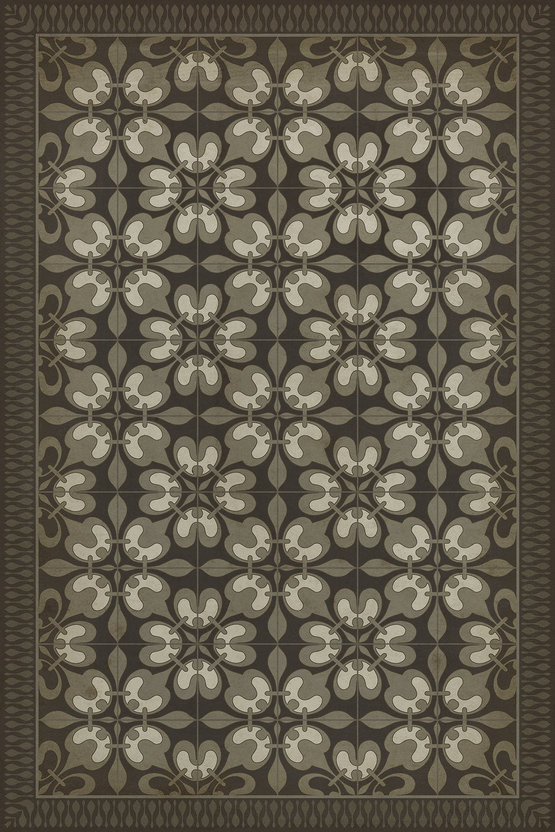 Vintage Vinyl Floorcloth Rug (Pattern 55 Weathering the Storm)