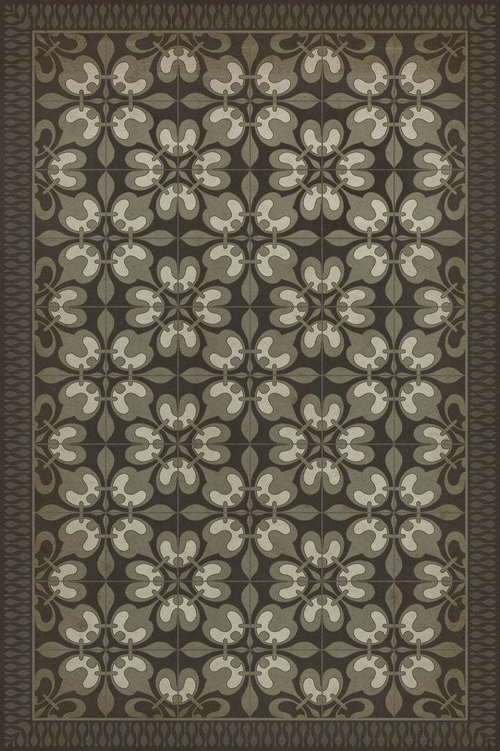 Vintage Vinyl Floorcloth Rug (Pattern 55 Weathering the Storm)