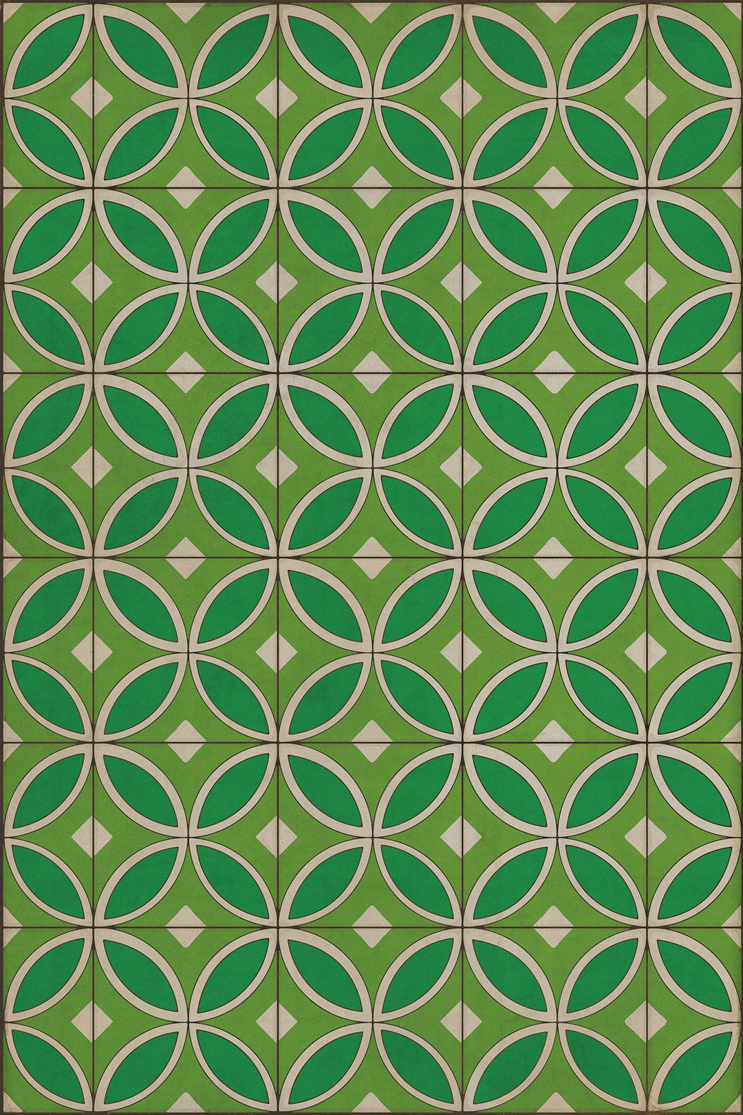 Vintage Vinyl Floorcloth Rug (Pattern 70 Radiant Hues and Morning Dew)