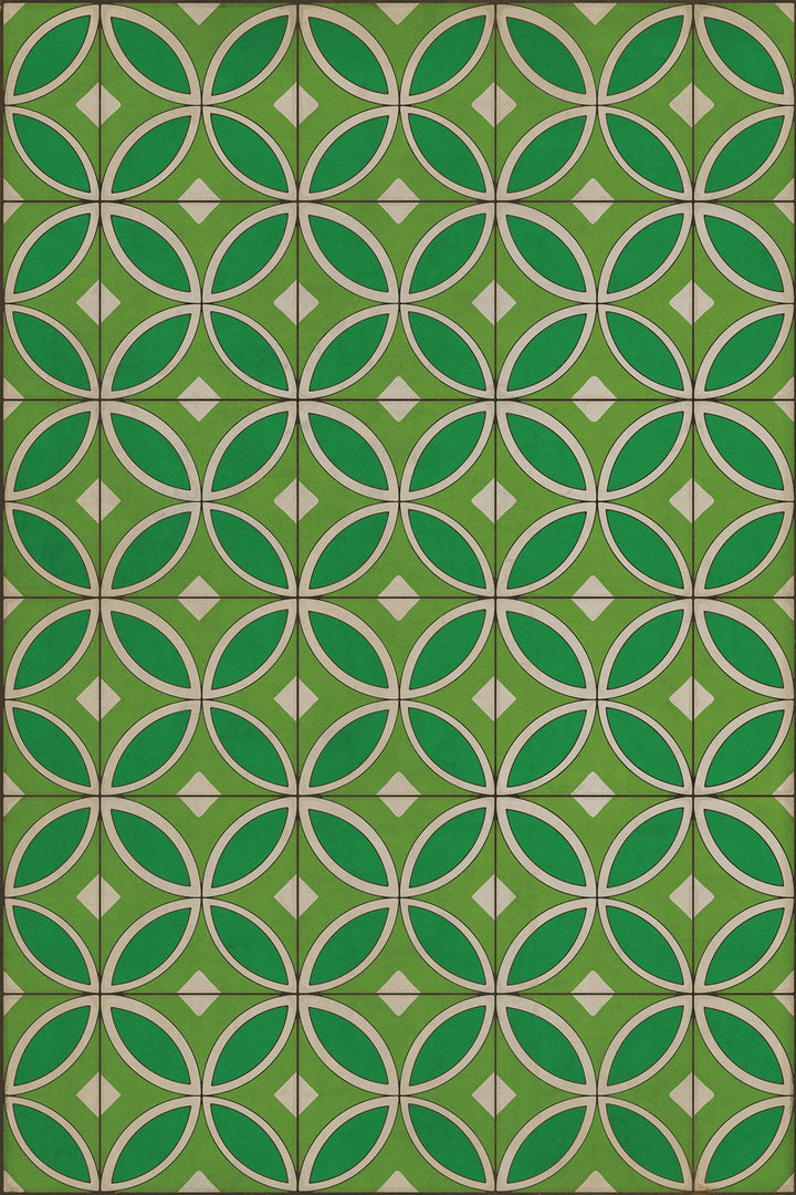 Vintage Vinyl Floorcloth Rug (Pattern 70 Radiant Hues and Morning Dew)