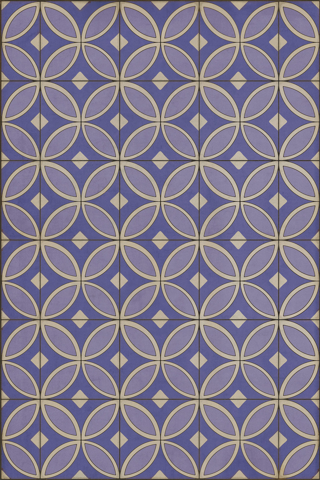 Vintage Vinyl Floorcloth Rug (Pattern 70 Waltzing with Violets in Our Hair)