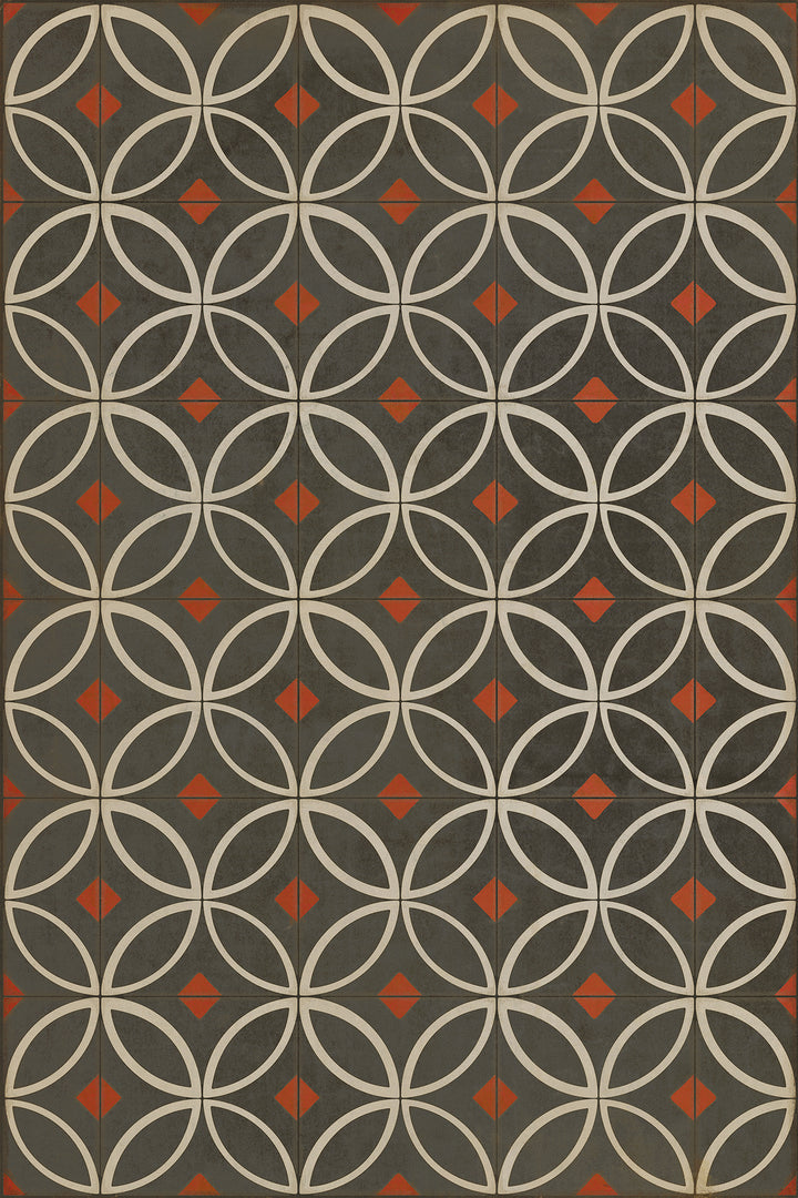 Vintage Vinyl Floorcloth Rug (Pattern 70 When the Night Comes)