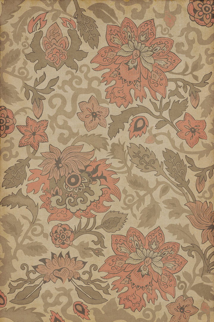 Vintage Vinyl Floorcloth Rug (Pattern 71 Kyoto)