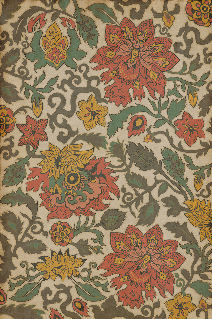 Vintage Vinyl Floorcloth Rug (Pattern 71 Pacific Ring of Fire)