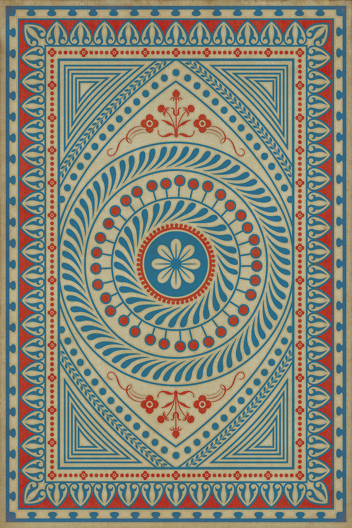 Vintage Vinyl Floorcloth Rug (Pattern 75 Be Grateful)