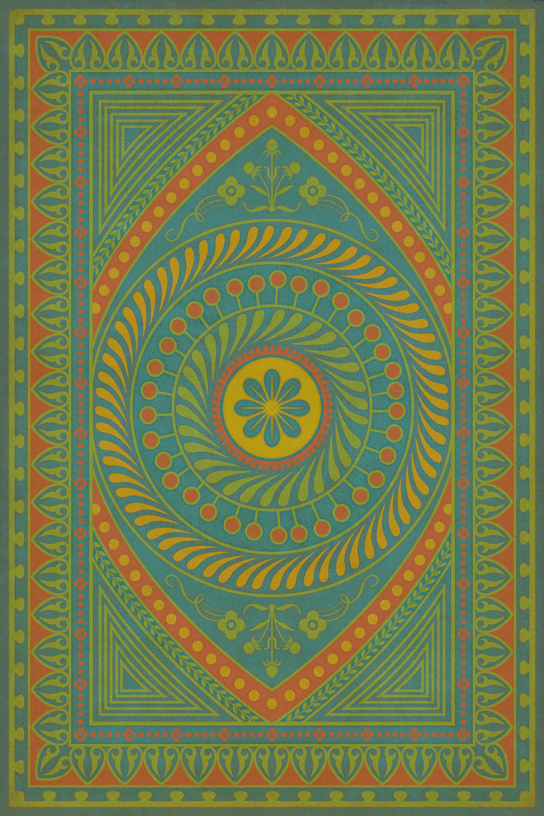 Vintage Vinyl Floorcloth Rug (Pattern 75 Guard Friendship)