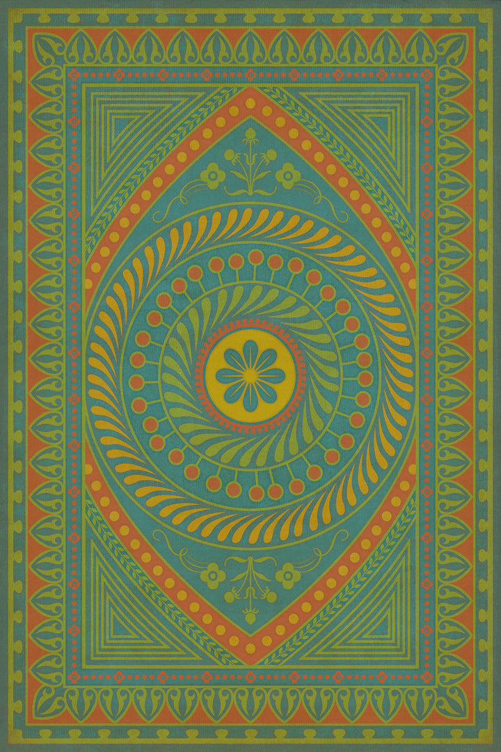 Vintage Vinyl Floorcloth Rug (Pattern 75 Guard Friendship)