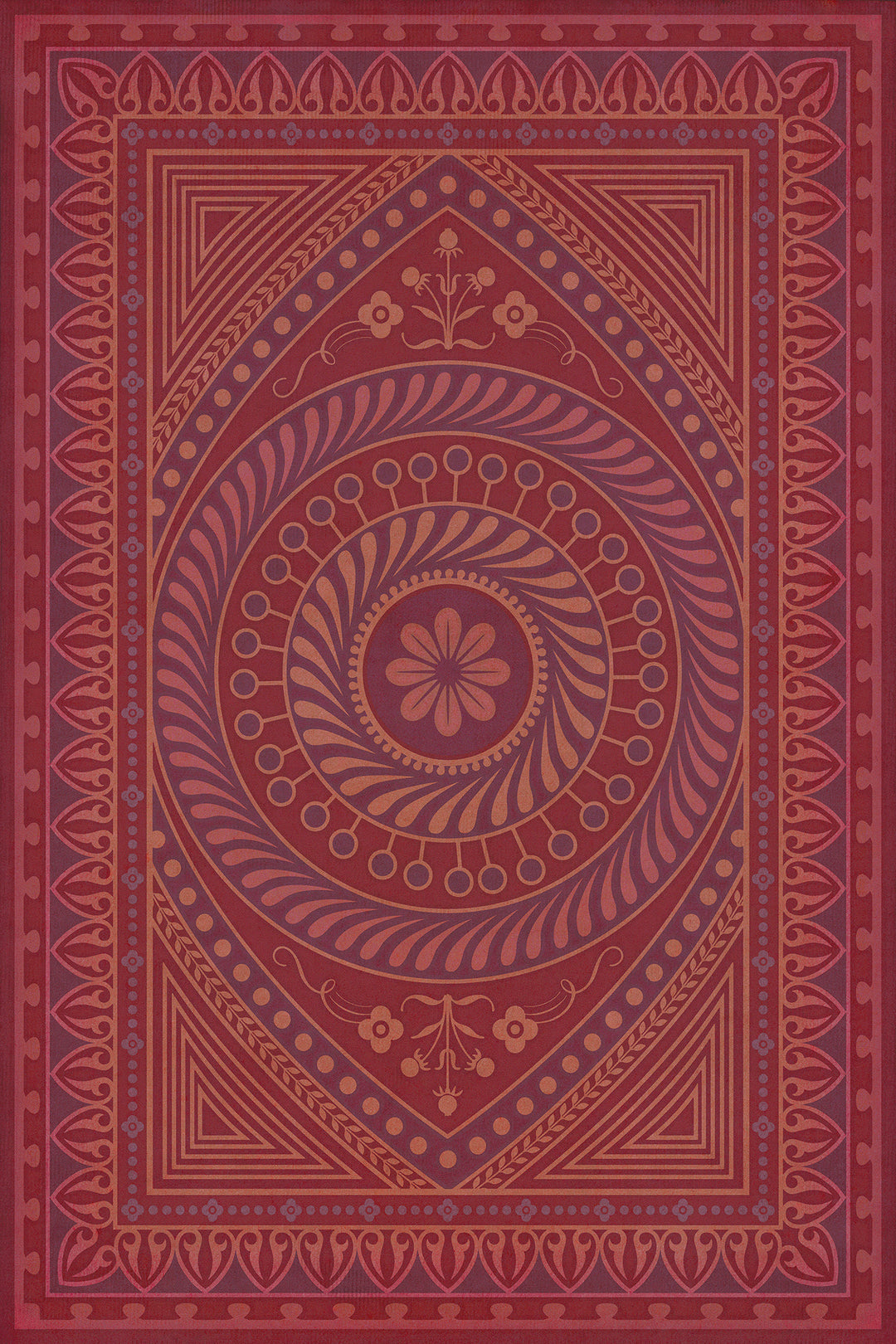 Vintage Vinyl Floorcloth Rug (Pattern 75 Know What You Have Learned)