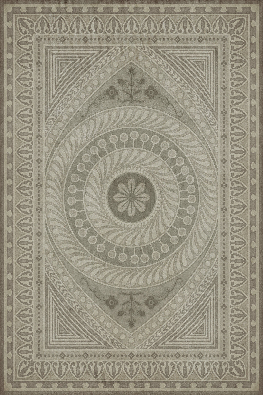 Vintage Vinyl Floorcloth Rug (Pattern 75 Practice What is Just)