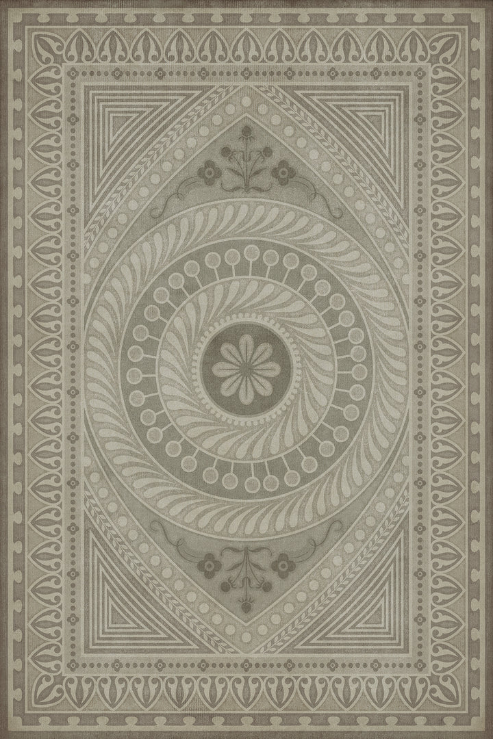 Vintage Vinyl Floorcloth Rug (Pattern 75 Practice What is Just)