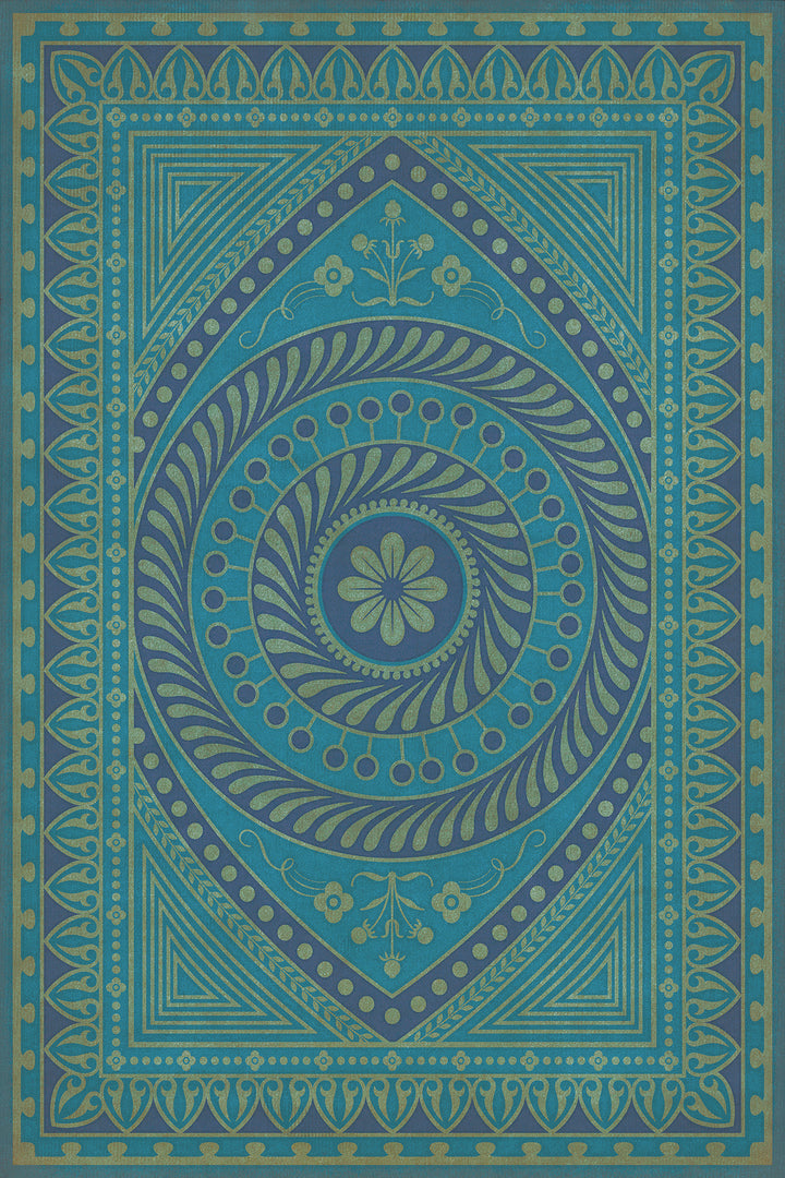 Vintage Vinyl Floorcloth Rug (Pattern 75 Pursue Harmony)