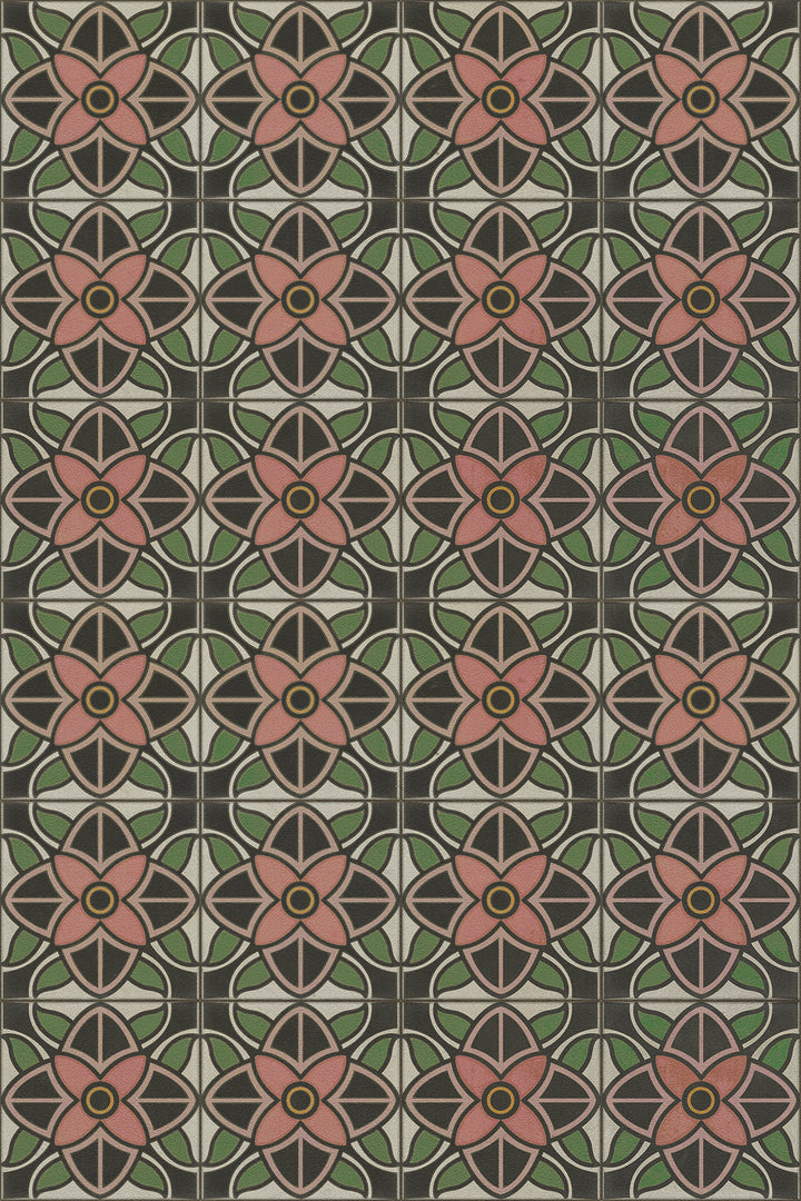 Vintage Vinyl Floorcloth Rug (Pattern 80 Shirley Temple)