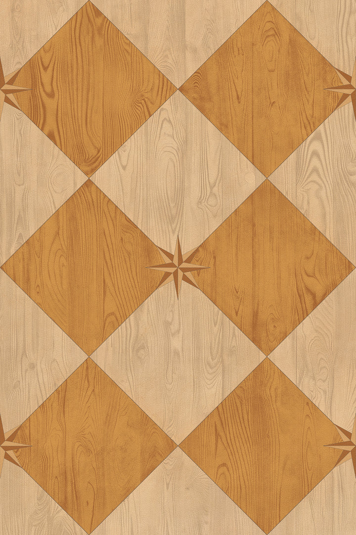 Vintage Vinyl Floorcloth Rug (Williamsburg – Compass Diamond – Garden Grove)