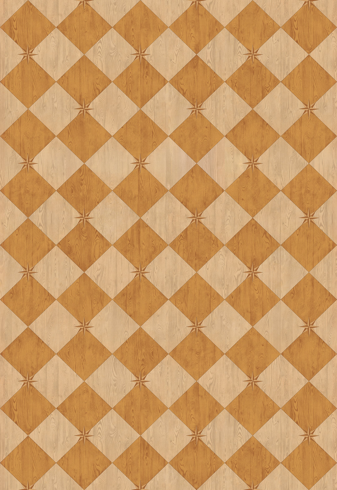 Vintage Vinyl Floorcloth Rug (Williamsburg – Compass Diamond – Garden Grove)