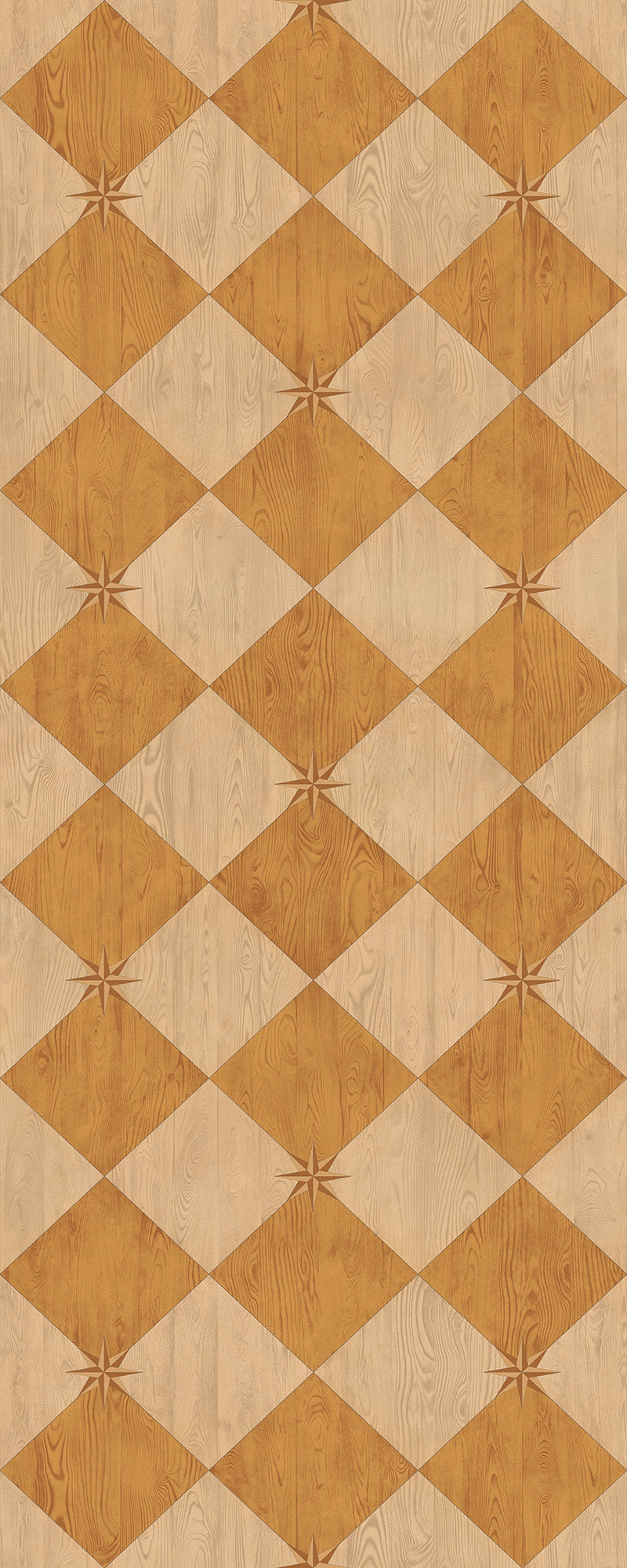 Vintage Vinyl Floorcloth Rug (Williamsburg – Compass Diamond – Garden Grove)