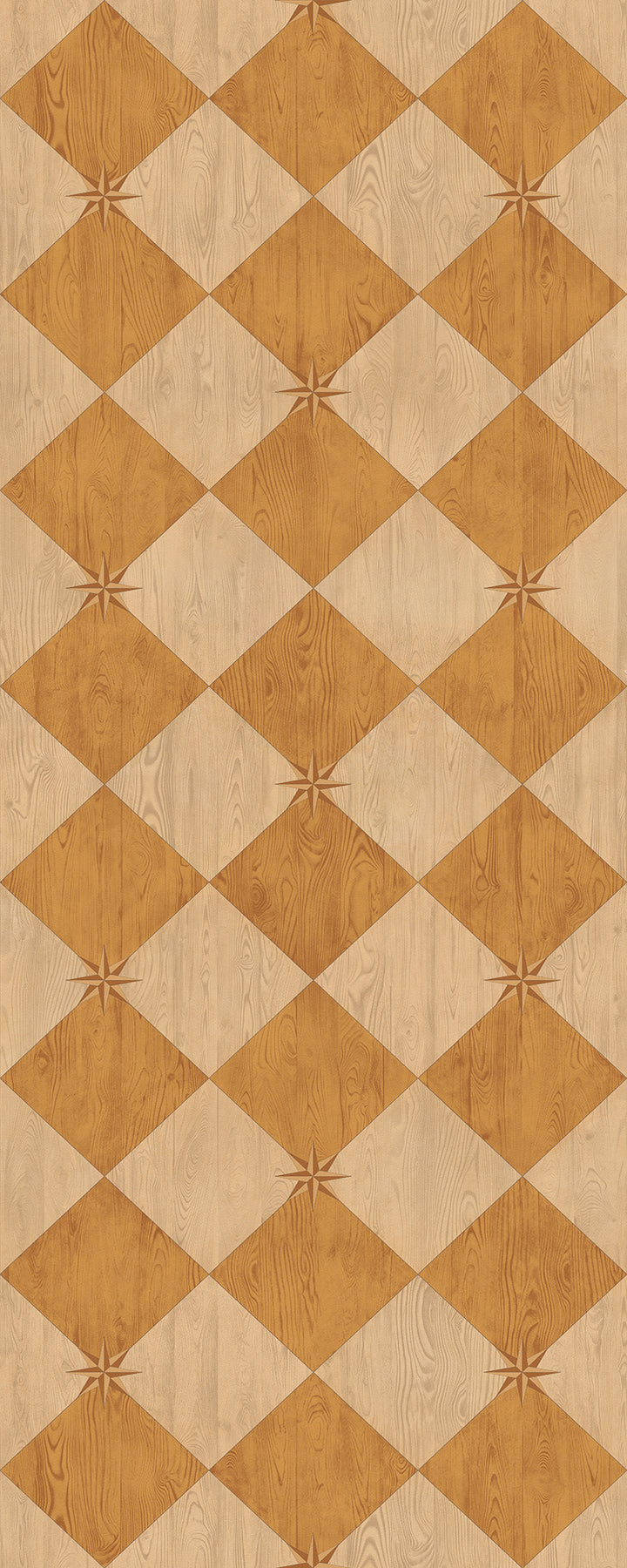 Vintage Vinyl Floorcloth Rug (Williamsburg – Compass Diamond – Garden Grove)