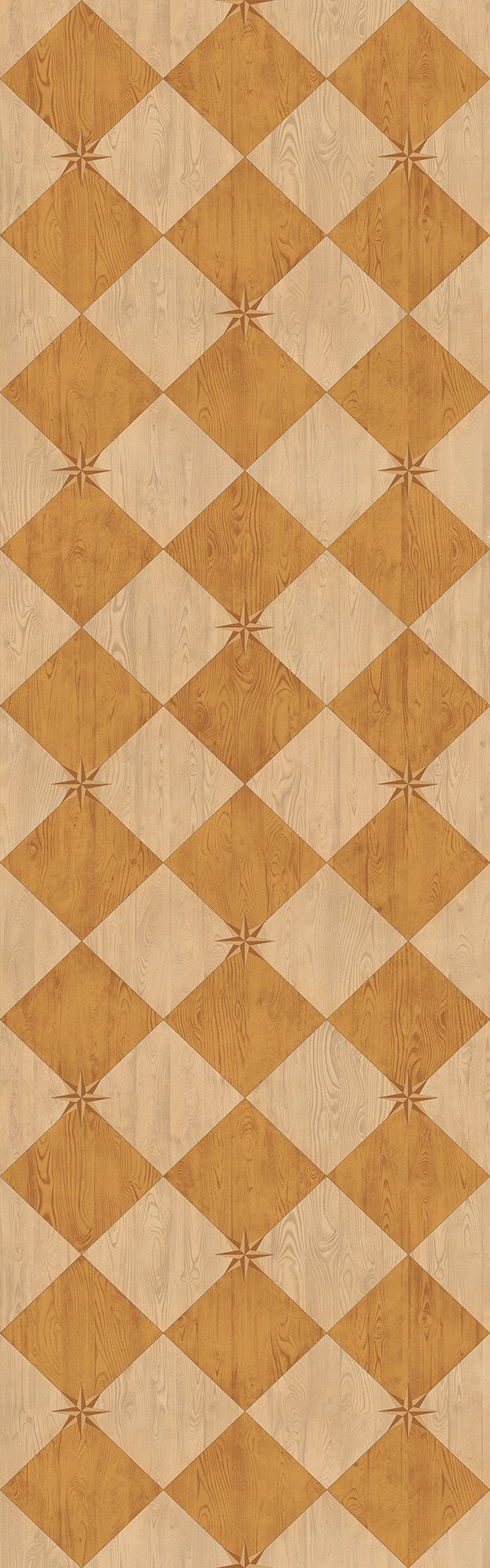 Vintage Vinyl Floorcloth Rug (Williamsburg – Compass Diamond – Garden Grove)