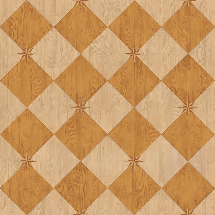 Vintage Vinyl Floorcloth Rug (Williamsburg – Compass Diamond – Garden Grove)