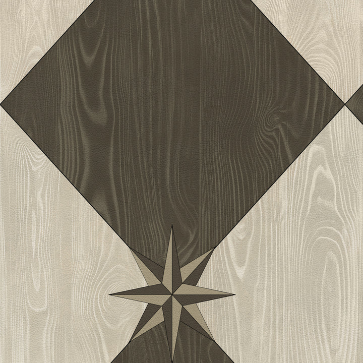 Vintage Vinyl Floorcloth Rug (Williamsburg – Compass Diamond – Garden Allée)