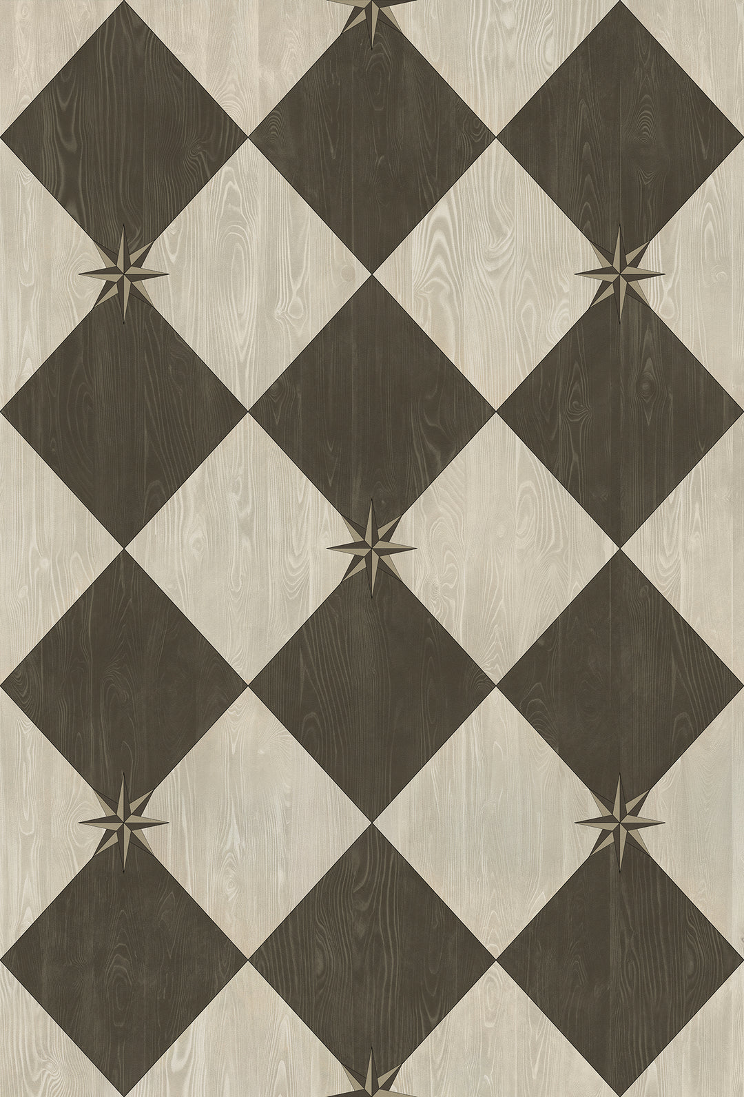 Vintage Vinyl Floorcloth Rug (Williamsburg – Compass Diamond – Garden Allée)