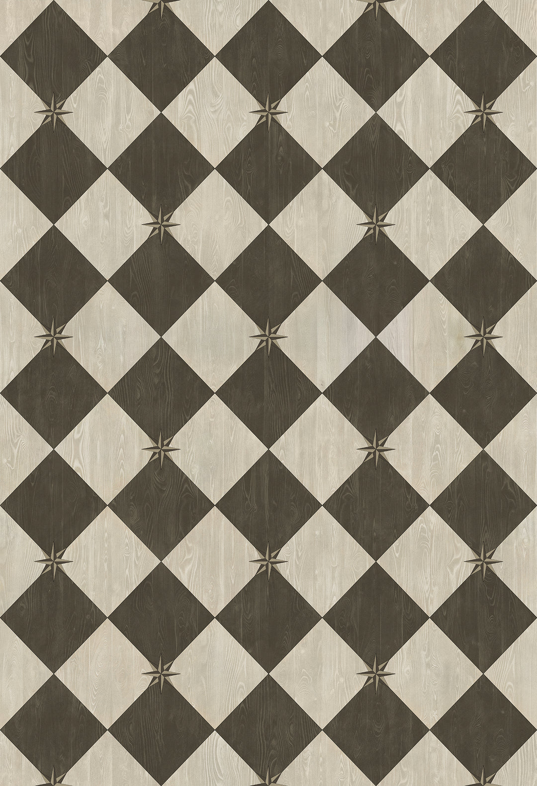 Vintage Vinyl Floorcloth Rug (Williamsburg – Compass Diamond – Garden Allée)