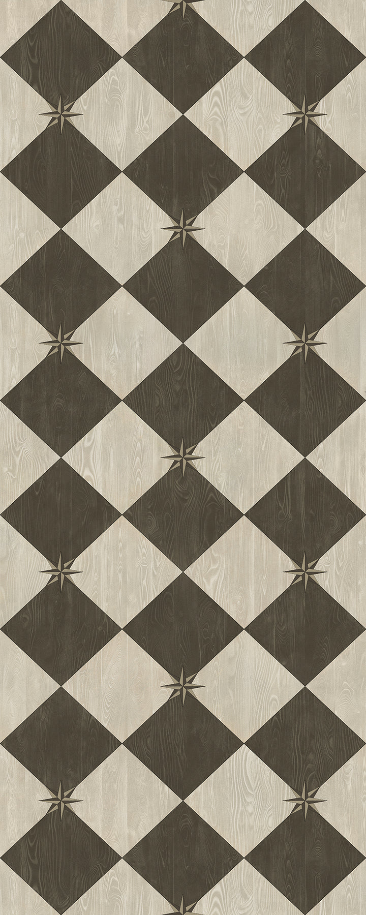 Vintage Vinyl Floorcloth Rug (Williamsburg – Compass Diamond – Garden Allée)