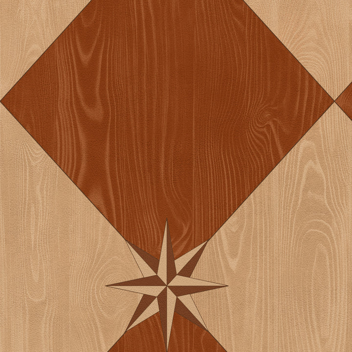 Vintage Vinyl Floorcloth Rug (Williamsburg – Compass Diamond – Garden Terrace)