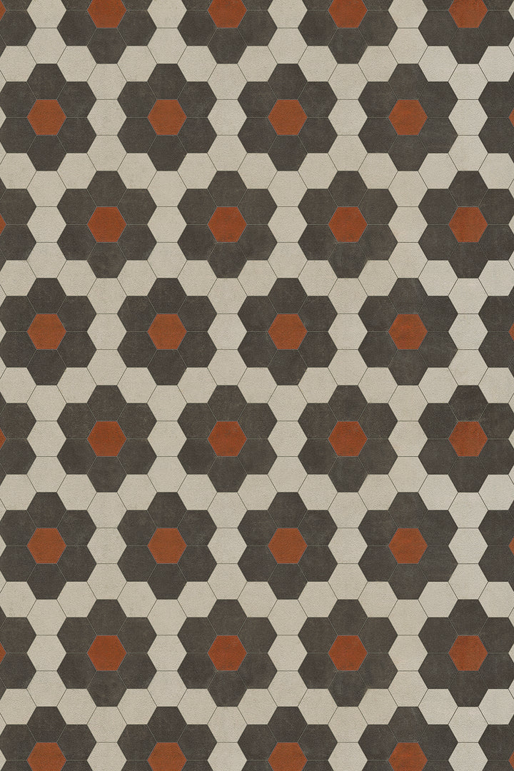 Vintage Vinyl Floorcloth Mats (Pattern 02 Organic Synthesis) (Lightly Distressed)