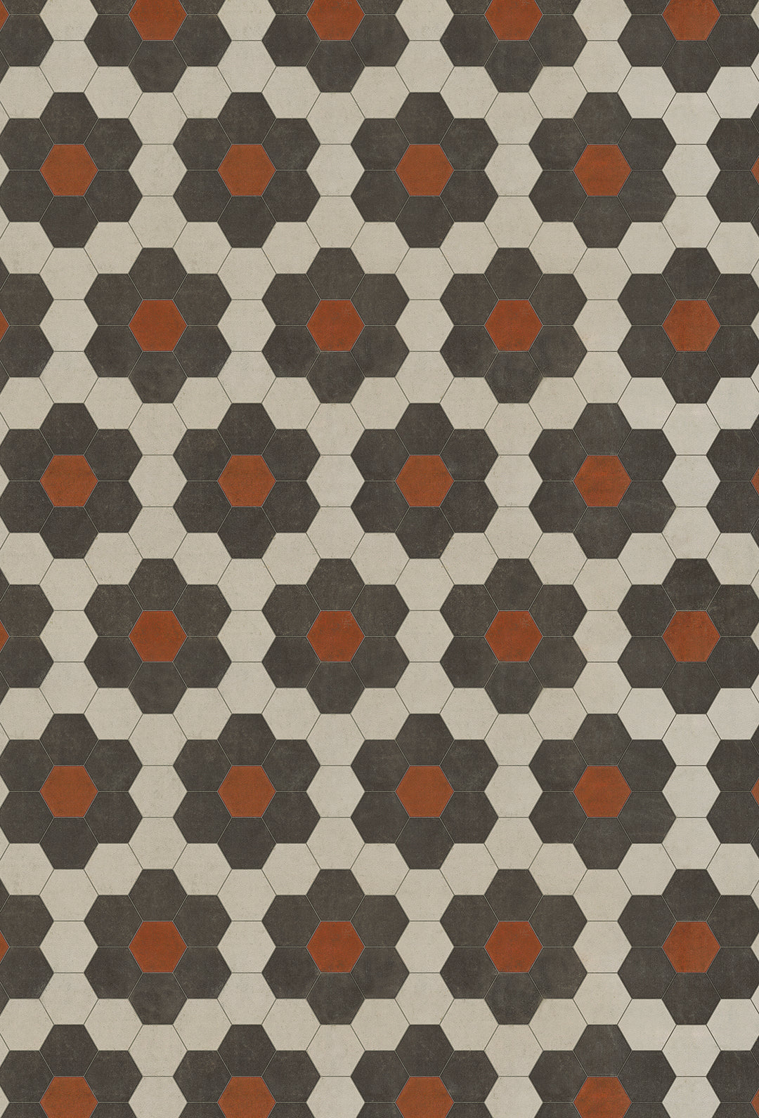 Vintage Vinyl Floorcloth Mats (Pattern 02 Organic Synthesis) (Lightly Distressed)