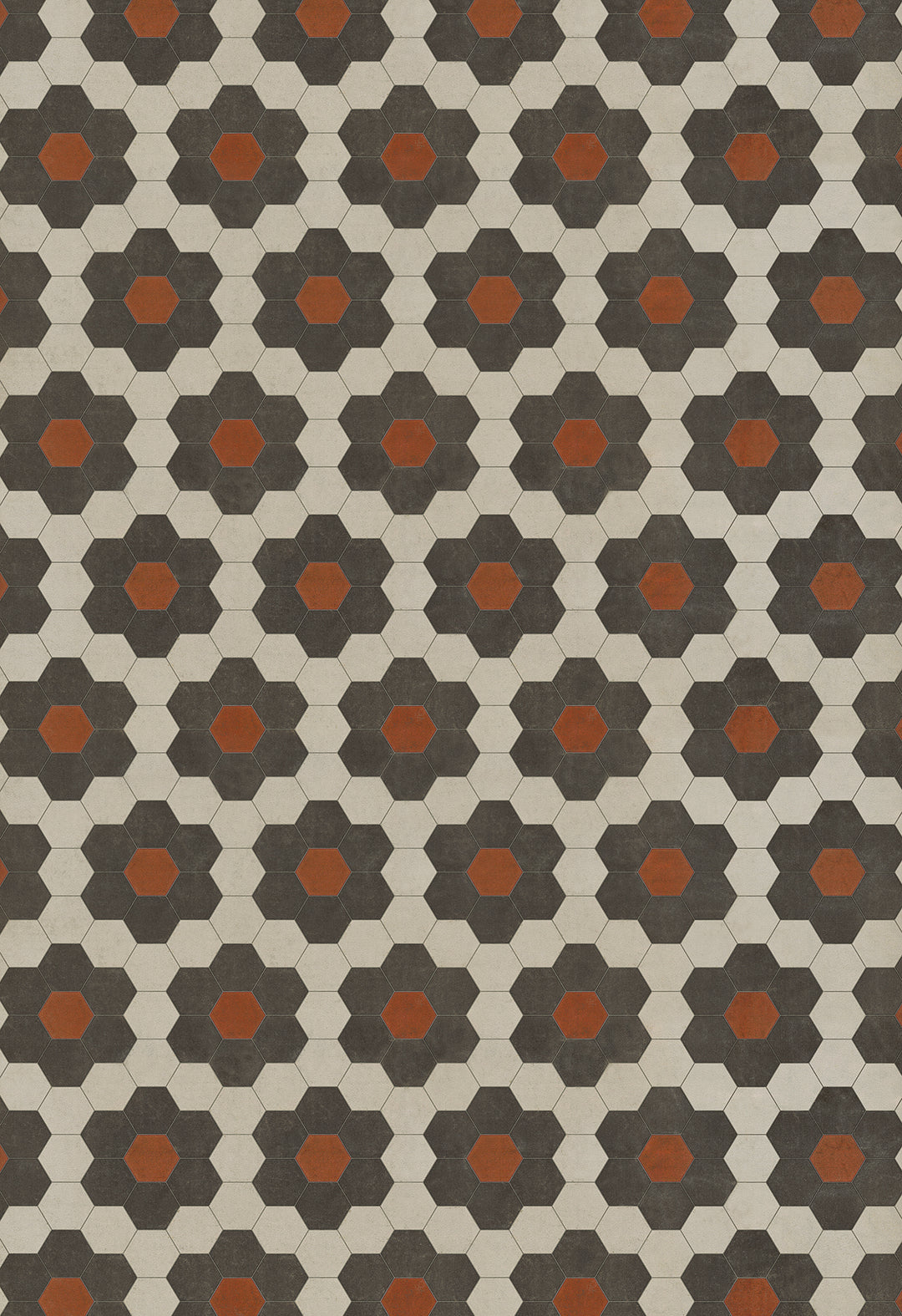 Vintage Vinyl Floorcloth Mats (Pattern 02 Organic Synthesis) (Lightly Distressed)