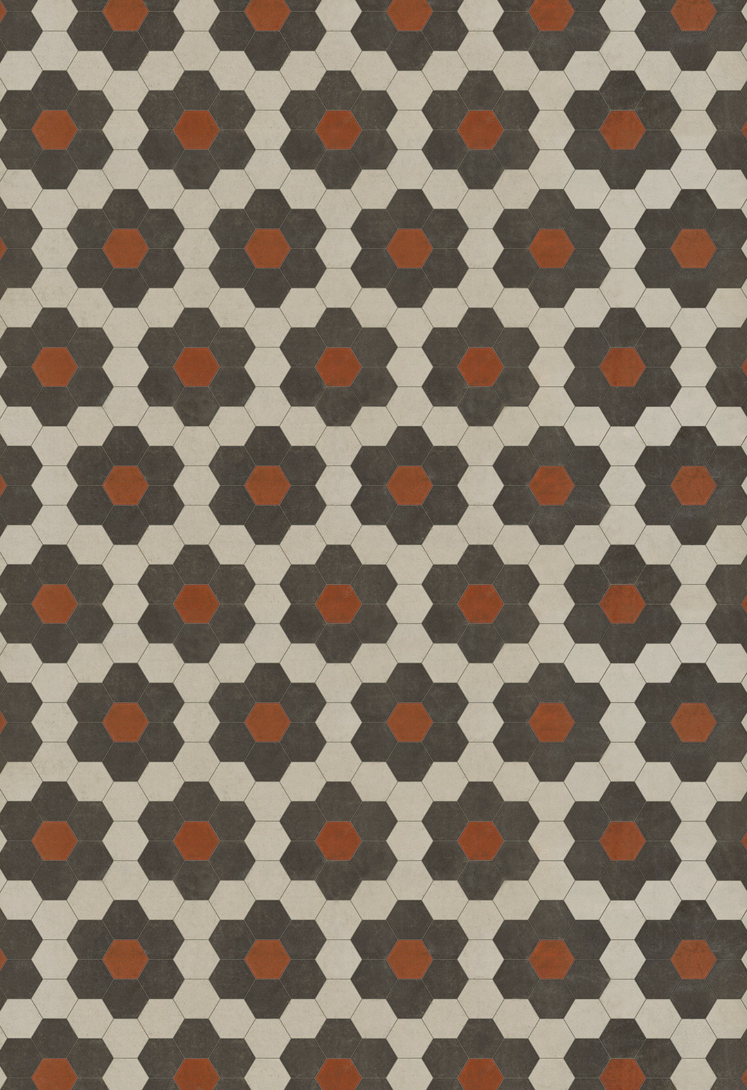 Vintage Vinyl Floorcloth Mats (Pattern 02 Organic Synthesis) (Lightly Distressed)