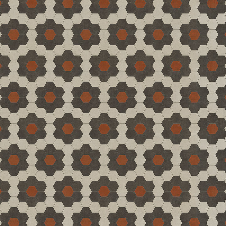 Vintage Vinyl Floorcloth Mats (Pattern 02 Organic Synthesis) (Lightly Distressed)