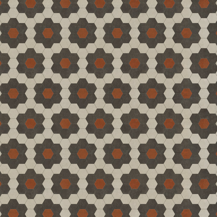 Vintage Vinyl Floorcloth Mats (Pattern 02 Organic Synthesis) (Lightly Distressed)