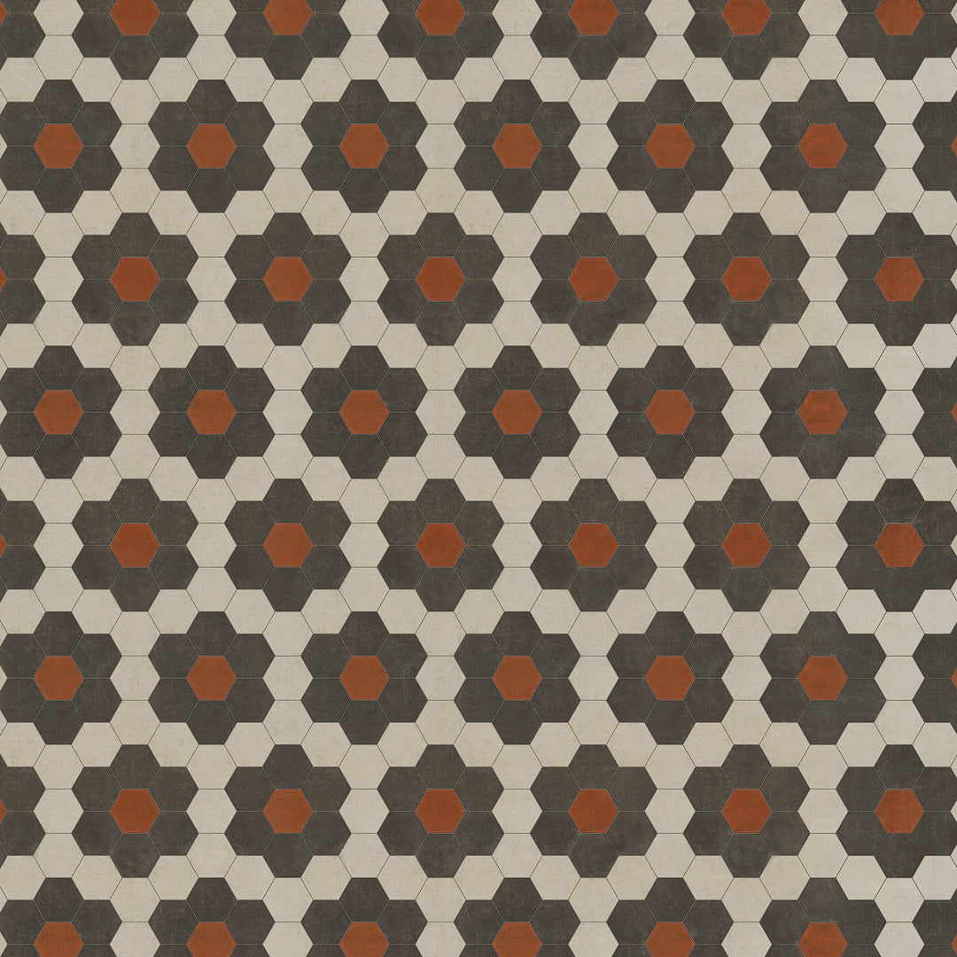 Vintage Vinyl Floorcloth Mats (Pattern 02 Organic Synthesis) (Lightly Distressed)