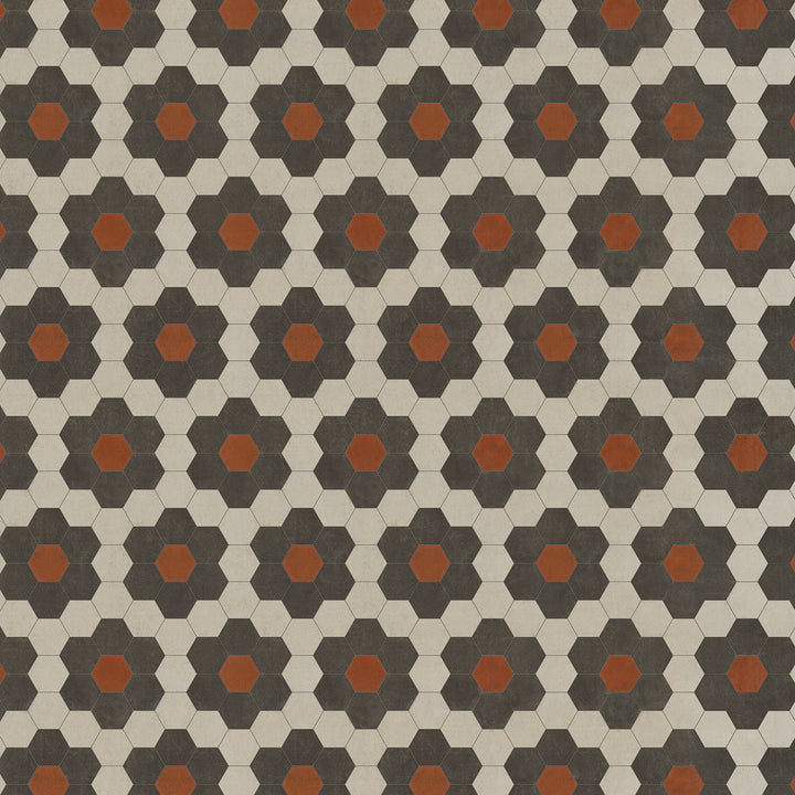 Vintage Vinyl Floorcloth Mats (Pattern 02 Organic Synthesis) (Lightly Distressed)